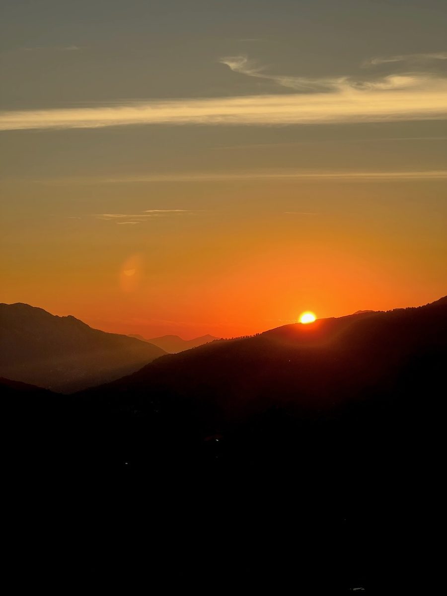 Sonnenuntergang über Gavinana, Aussicht von il Nido